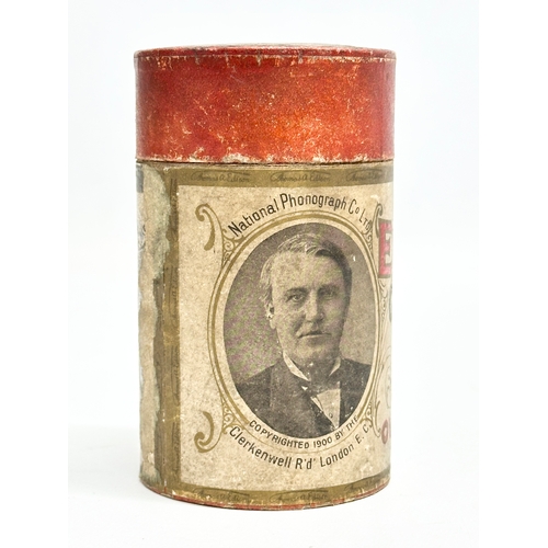 437 - An Edison Gold Moulded Records container. 11.5cm