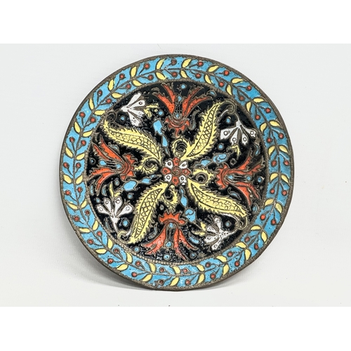 237 - An Early 20th Century enamelled bronze dish. 14.5cm.