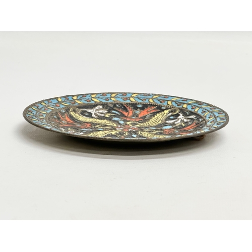 237 - An Early 20th Century enamelled bronze dish. 14.5cm.