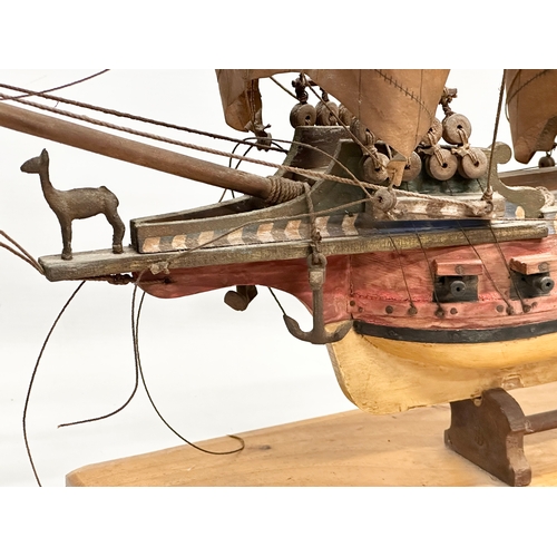 212 - An Early 20th Century model of The Golden Hind. Master Thomas Cuttil. Captain Sir Francis Drake. Shi... 