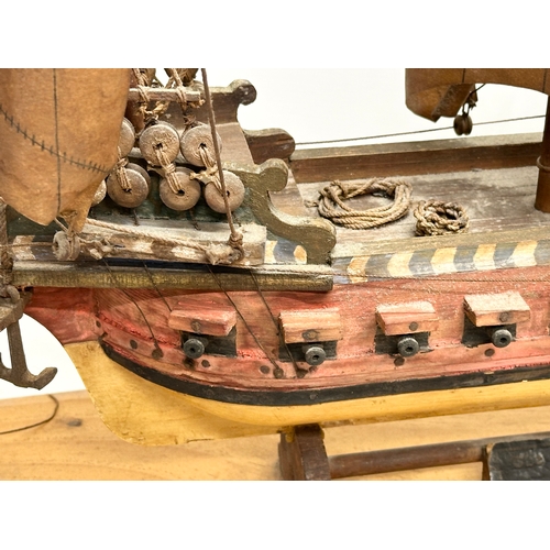 212 - An Early 20th Century model of The Golden Hind. Master Thomas Cuttil. Captain Sir Francis Drake. Shi... 