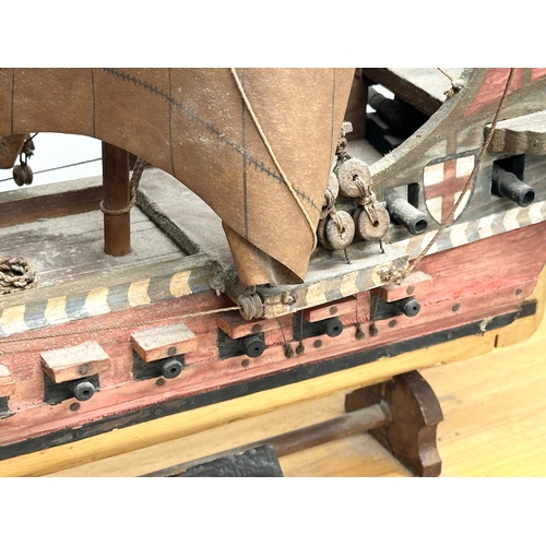 212 - An Early 20th Century model of The Golden Hind. Master Thomas Cuttil. Captain Sir Francis Drake. Shi... 