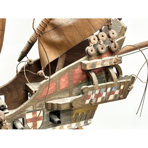 212 - An Early 20th Century model of The Golden Hind. Master Thomas Cuttil. Captain Sir Francis Drake. Shi... 