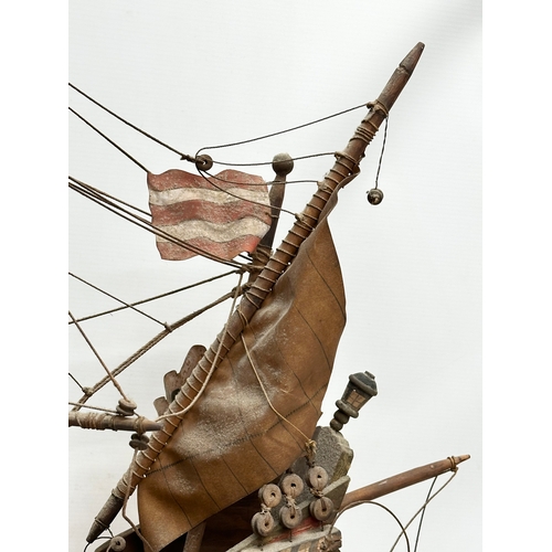 212 - An Early 20th Century model of The Golden Hind. Master Thomas Cuttil. Captain Sir Francis Drake. Shi... 