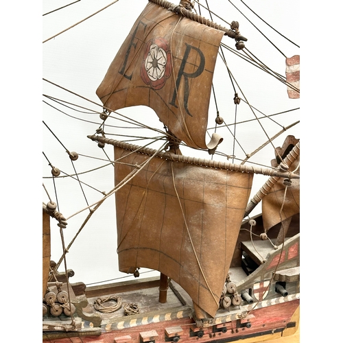 212 - An Early 20th Century model of The Golden Hind. Master Thomas Cuttil. Captain Sir Francis Drake. Shi... 