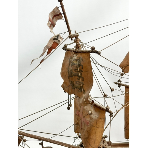 212 - An Early 20th Century model of The Golden Hind. Master Thomas Cuttil. Captain Sir Francis Drake. Shi... 