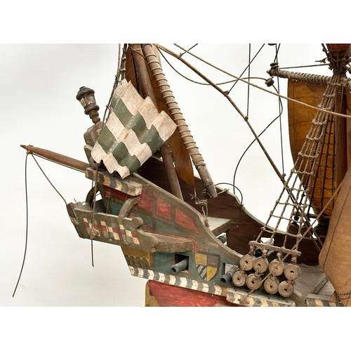 212 - An Early 20th Century model of The Golden Hind. Master Thomas Cuttil. Captain Sir Francis Drake. Shi... 