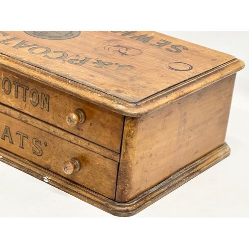 38 - An Early 20th Century Coats Sewing Cotton tabletop chest. J&P. Coats LTD. 55x30x16cm