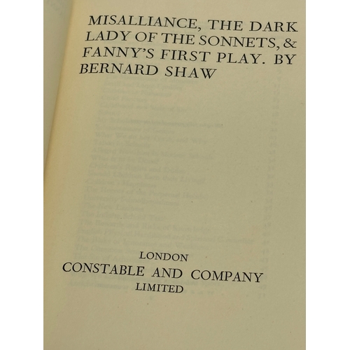 258 - Bernard Shaw. Man and Superman. Misalliance, The Dark Lady of the Sonnets, & Fanny’s First Play. 194... 