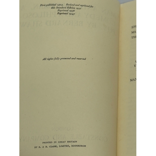 258 - Bernard Shaw. Man and Superman. Misalliance, The Dark Lady of the Sonnets, & Fanny’s First Play. 194... 