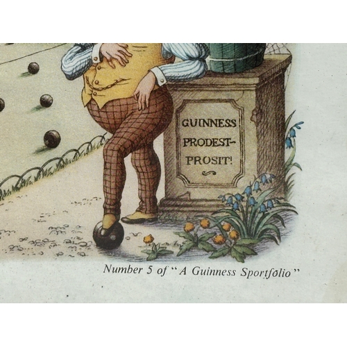 265 - 2 Early/Mid 20th Century Guinness Sportfolio advertising prints. Number 3 “A Guinness Sportfolio”and... 