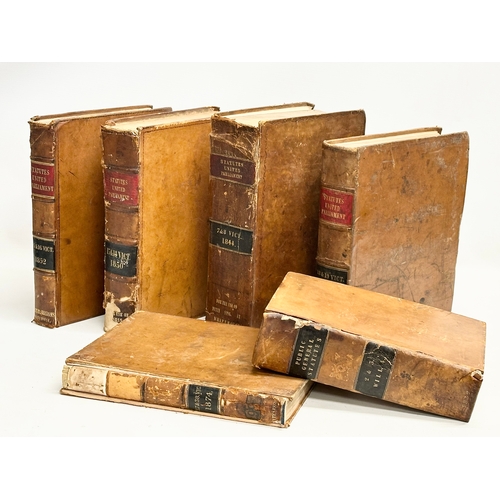 296 - A collection of 19th Century Statutes United Parliament books. 1840’s, 1850’s and 1870’s