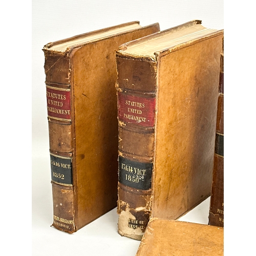 296 - A collection of 19th Century Statutes United Parliament books. 1840’s, 1850’s and 1870’s