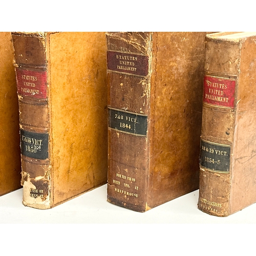 296 - A collection of 19th Century Statutes United Parliament books. 1840’s, 1850’s and 1870’s