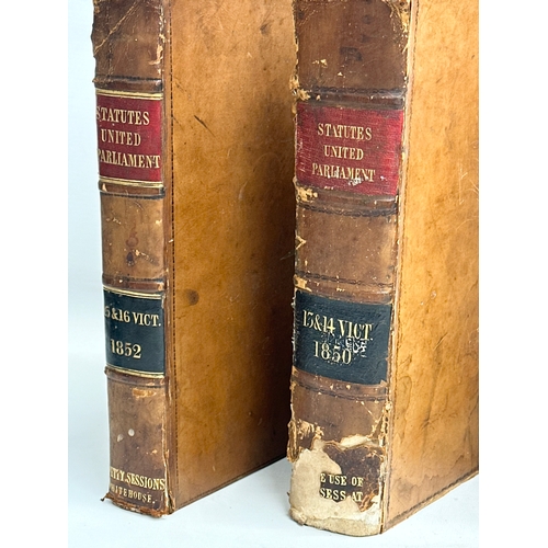 296 - A collection of 19th Century Statutes United Parliament books. 1840’s, 1850’s and 1870’s