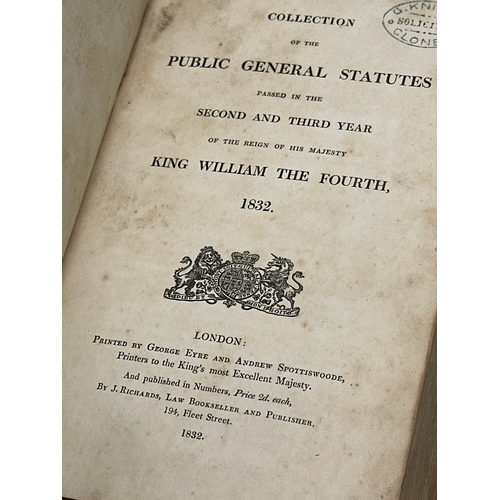 296 - A collection of 19th Century Statutes United Parliament books. 1840’s, 1850’s and 1870’s