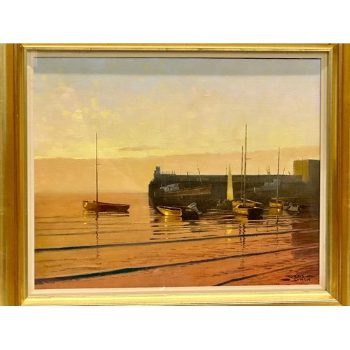 40 - Padraig Lynch (b.1936) RHA. Oil on canvas. Sunset in Skerries. 39x30cm. Frame 56x48cm.