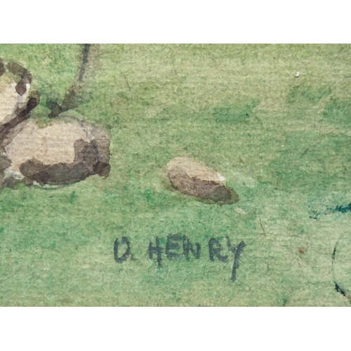 286 - Olive Henry RUA. Watercolour drawing. 1902-1989. 25cm x 13.5cm. Frame 37cm x 25cm