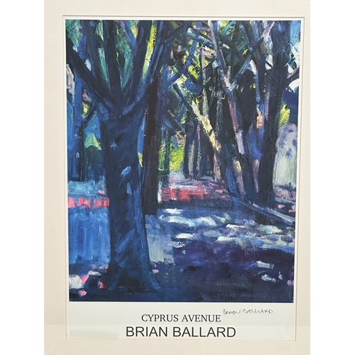 295 - Brian Ballard. A signed Lithograph. Cyprus Avenue. 42cm x 58cm. Frame 67cm x 84cm.