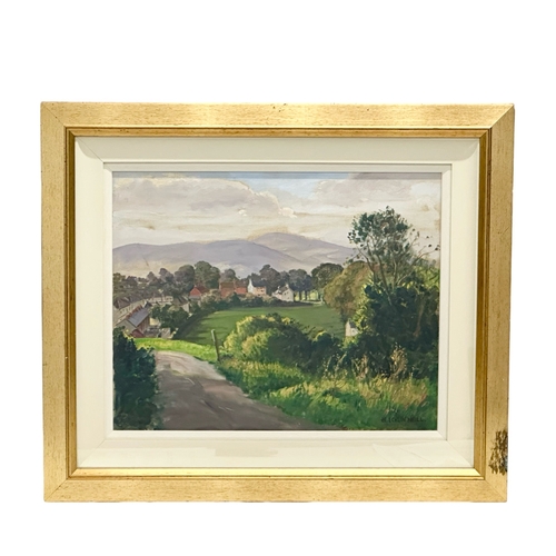 289 - Henry Echlin Neill. Oil on canvas. Path To The Fields. Ballygomartin. 51cm x 40.5cm. Frame 70.5cm x ... 