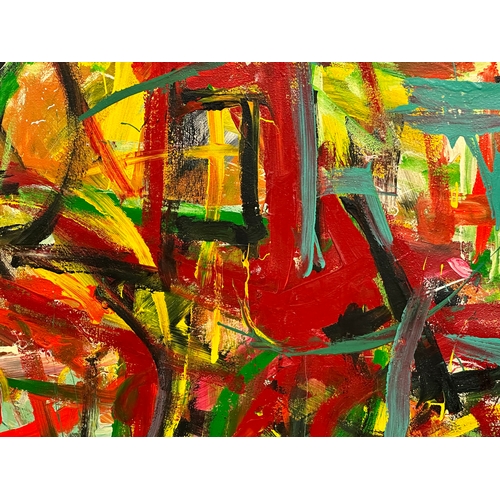 294C - Gerald G. Beattie. Abstract Expression. Oil on canvas. Carnaval in Havana. Dated 2021. 124.5cm x 112... 