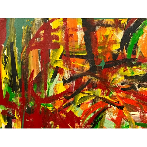 294C - Gerald G. Beattie. Abstract Expression. Oil on canvas. Carnaval in Havana. Dated 2021. 124.5cm x 112... 