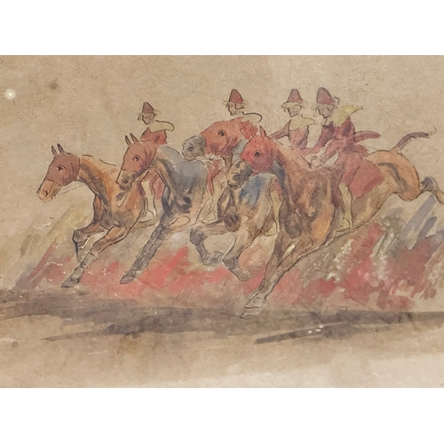 45A - W. Roberts. 2 pen and ink watercolour drawings by W. Roberts. Dated 1932-1933. 37x25cm. Frame 45x33c... 