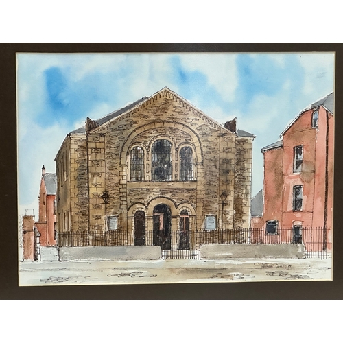 325 - Stephen Gourley. Pen and wash. 37x26.5cm. Frame 47x38cm.