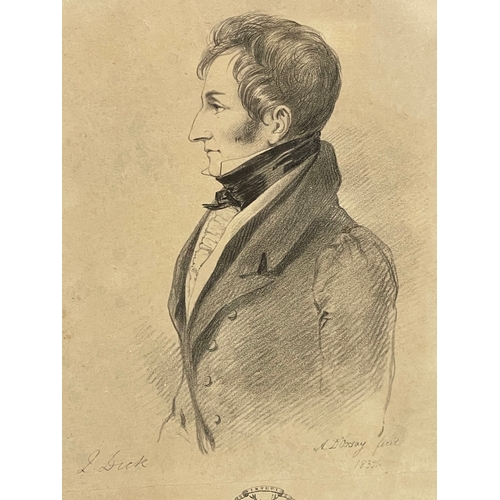 53 - An original pencil drawing by Alfred d’Orsay (1801-1852) of Quintin Dick, a member of United Kingdom... 