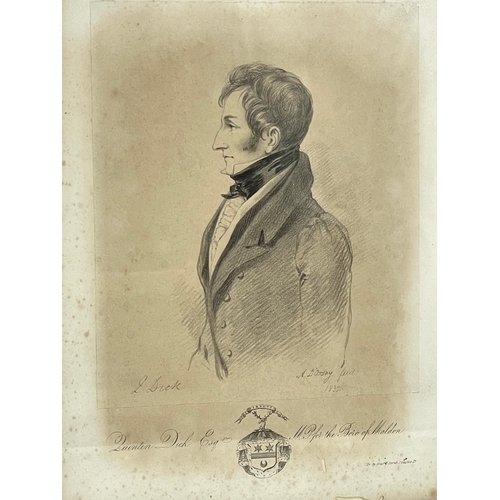 53 - An original pencil drawing by Alfred d’Orsay (1801-1852) of Quintin Dick, a member of United Kingdom... 