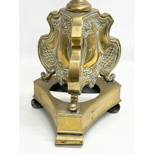 55 - A large Late 19th Century ecclesiastical brass planter. 35x92cm.