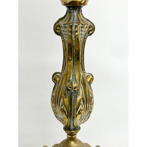 55 - A large Late 19th Century ecclesiastical brass planter. 35x92cm.