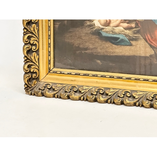 333 - A Late 19th Century Victorian gilt framed Madonna & Child. 50x60cm