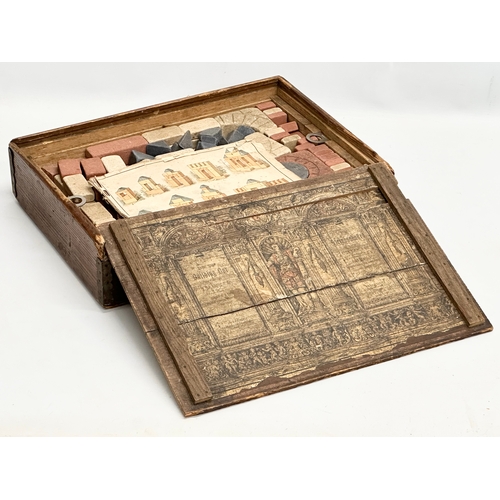 20 - A Late 19th Century Richter & Co Anchor Stone Building Blocks in original case and papers. Circa 188... 