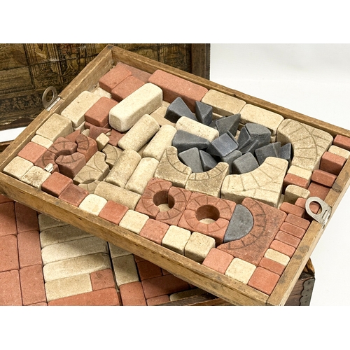 20 - A Late 19th Century Richter & Co Anchor Stone Building Blocks in original case and papers. Circa 188... 