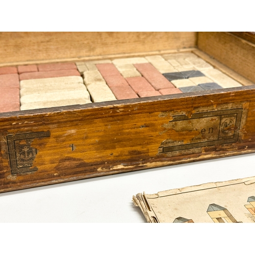 20 - A Late 19th Century Richter & Co Anchor Stone Building Blocks in original case and papers. Circa 188... 