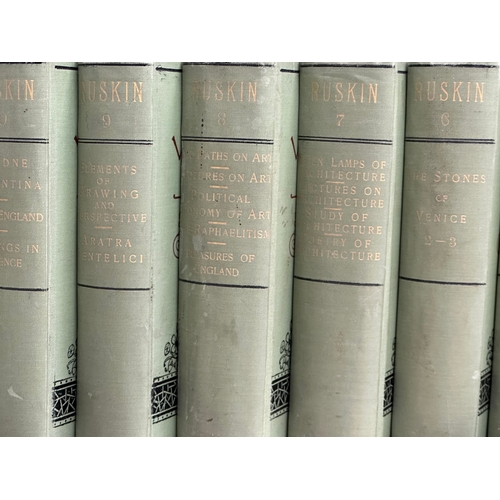 307 - 12 volumes of the ‘Works of John Ruskin’ Late 19th Century.