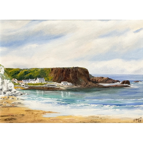 378 - O’Hara. A large oil on canvas by O’Hara. Antrim Coast. 61x45cm. Frame 74x58cm.