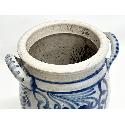 367 - 3 Early 20th Century salt glazed stoneware crocks. 26x30cm. 25x23cm. 24x30cm