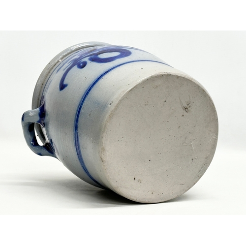 367 - 3 Early 20th Century salt glazed stoneware crocks. 26x30cm. 25x23cm. 24x30cm