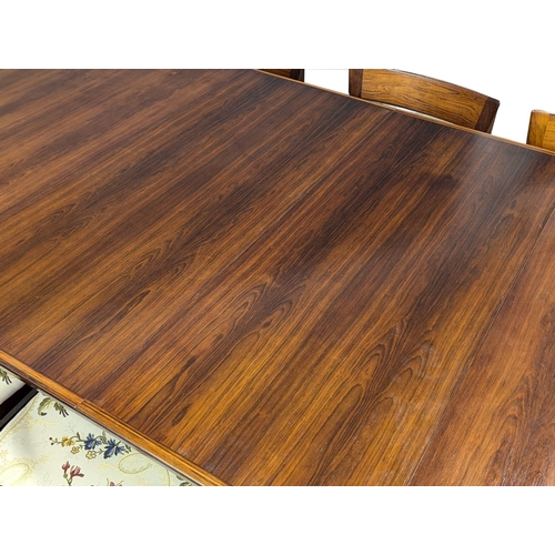 805 - A excellent quality Danish Henry Rosengren Hansen Mid Century rosewood extending dining table with 8... 