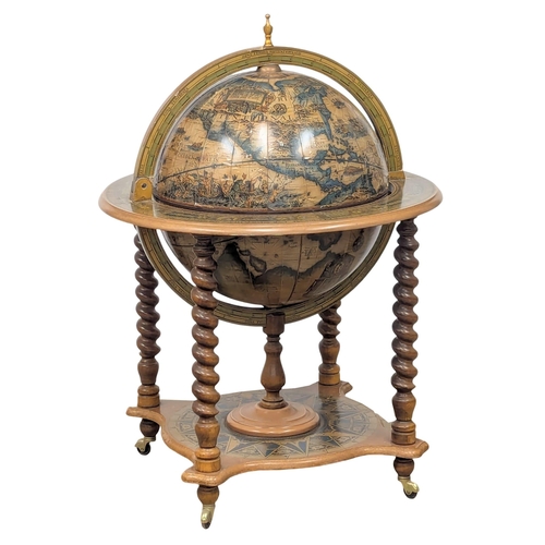 943 - A large drinks globe. 66x100cm. 3