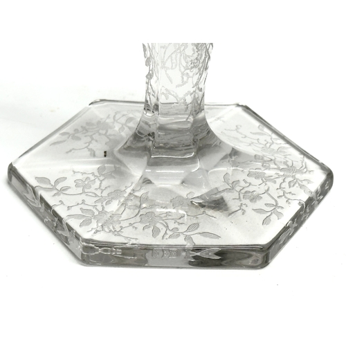 351 - An Early 20th Century Fostoria etched glass candlestick. Circa 1920. 10x20cm