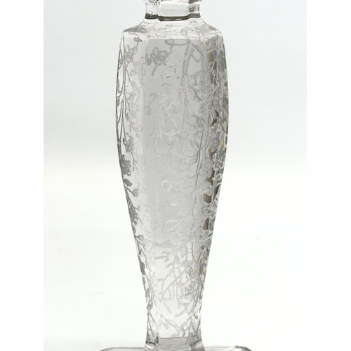 351 - An Early 20th Century Fostoria etched glass candlestick. Circa 1920. 10x20cm