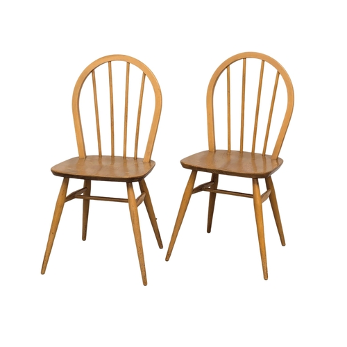 817 - A set of 6 Ercol Mid Century Blonde elm and beech chairs. Model 400. 2