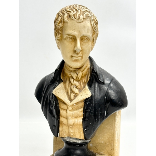 310 - A Late 19th/Early 20th Century Bretby Pottery ‘Robert Burns’ bust bookend. 12x13x29cm