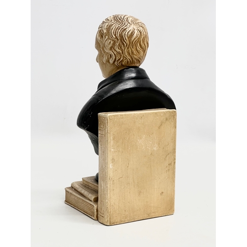 310 - A Late 19th/Early 20th Century Bretby Pottery ‘Robert Burns’ bust bookend. 12x13x29cm