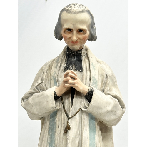 34 - André César Vermare. A large Early 20th Century religious statue of ‘St Jean Vianney’ stamped A. Ver... 