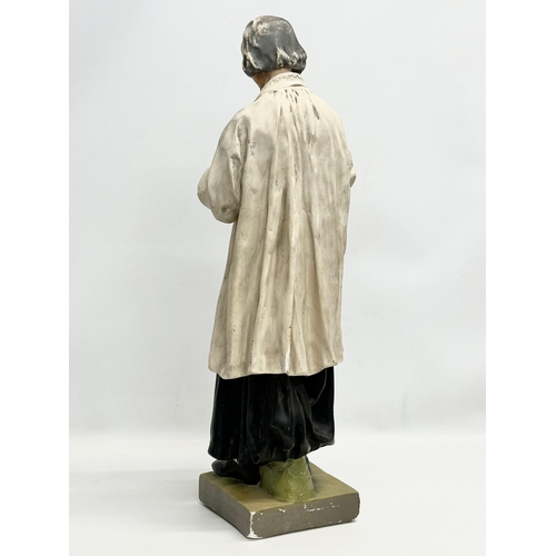 34 - André César Vermare. A large Early 20th Century religious statue of ‘St Jean Vianney’ stamped A. Ver... 