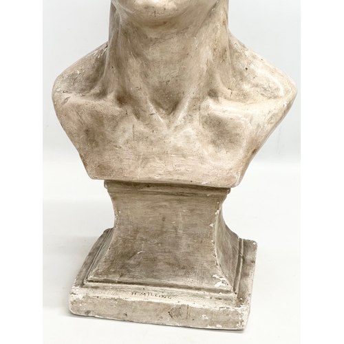 215 - A large vintage plaster bust. 26x19x55cm